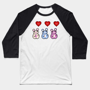 Three Chibis (Balloons) Baseball T-Shirt